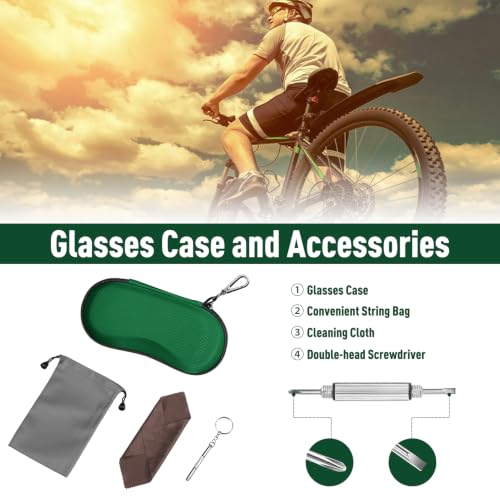 FINTIE Sunglasses Case, Hard EVA Shell Shockproof Sport Glasses Case - color: Midnight Green