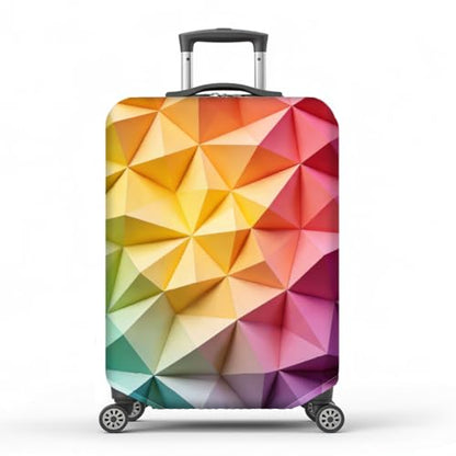 MAYJOYDIY Geometry Luggage Cover Colorful Art Elastic Baggage Covers Dust-Proof Suitcase Sleeve Anti-Scratch Washable Suitcase Protector L Fit 26-28 Inch Luggage - color: Geometry