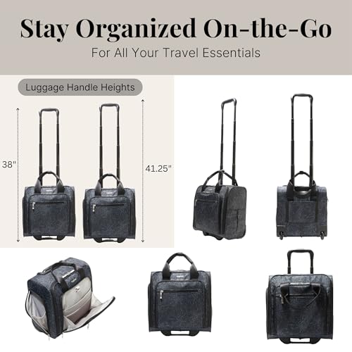 Baggallini 2 Wheel Underseater Carry-On - Lightweight Travel Weekender Luggage - color: Midnight Blossom Print