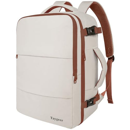 Taygeer Backpack for Women, College Backpack with Laptop Compartment - color: Khakiwhite, size: Large