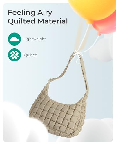 BAGSMART Quilted Crossbody Bags for Women, Travel Purses Hobo Shoulder Bag - color: Clear Blue, size: Small