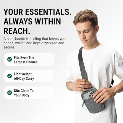 Travel Sling Bag for Men & Women, Anti-Theft RFID Blocking Crossbody Bags - color: Gray Standard