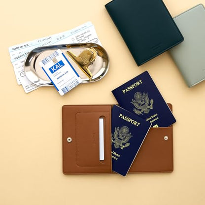 carrotez Premium RFID Blocking Leather Passport Cover – Brown - color: Brown