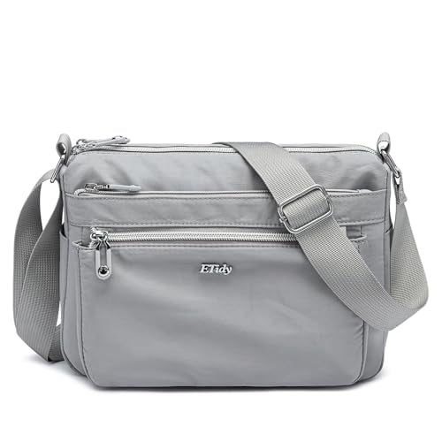 ETidy Casual Nylon Shoulder Bag For Women - color: Light Grey Upgrade