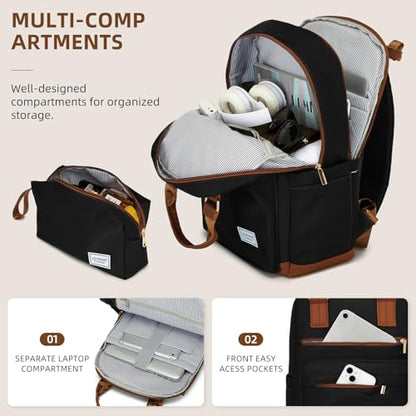 LARVENDER Expandable Carry on Luggage Sets 3 Piece Suitcases Set, Black - color: Black, size: 3 piece set(BP/TB/20)