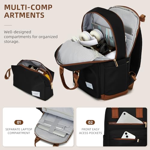 LARVENDER 수하물 세트 확장 가능한 빈티지 수하물 세트, 블랙., 클래식 - color: 블랙., size: 3 piece set(BP/TB/20)