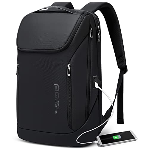 BANGE Business Smart Backpack Waterproof fit 15.6 Inch Laptop Backpack with USB Charging Port,Travel Durable Backpack - color: Black, size: Large