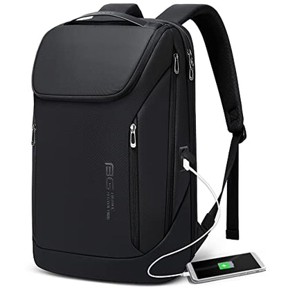 BANGE Business Smart Backpack Waterproof fit 15.6 Inch Laptop Backpack with USB Charging Port,Travel Durable Backpack - color: Black, size: Large