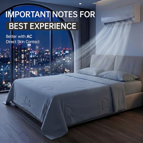 Dual-Sided Cooling Comforter, Blue/White (Gray, Twin) - color: Gray, size: Twin