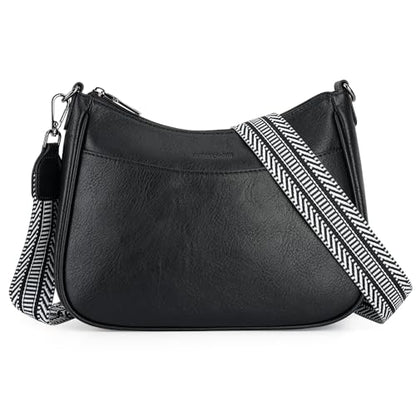 APHISON Trendy Leather Crossbody Purse, Women's Shoulder Handbag - color: Black2