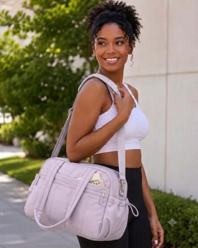 Duffle Bag Gym Bag, Personal Items Bag, Overnight Weekender - color: puffy purple