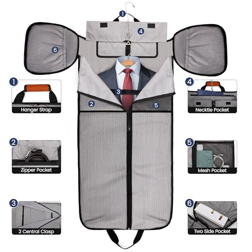 2-in-1 Convertible Garment Bag w/Shoulder Strap - color: Orange