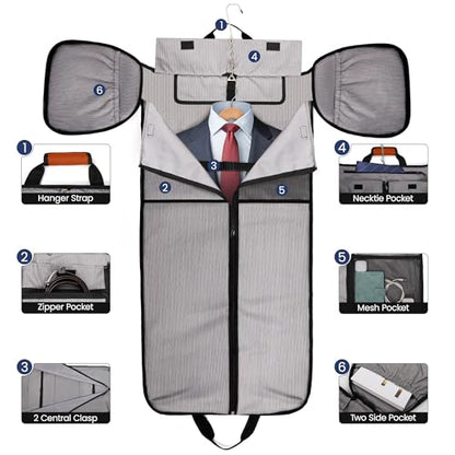2-in-1 Convertible Garment Bag w/Shoulder Strap - color: Orange