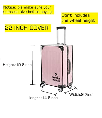 RF REENFAYA Suitcase Protector - Clear PVC Luggage Cover, Waterproof, Thicken (22inch) - size: 22inch