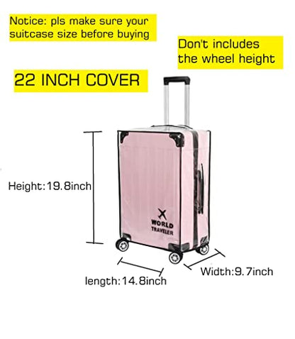 RF REENFAYA Suitcase Protector - Clear PVC Luggage Cover, Waterproof, Thicken (22inch) - size: 22inch