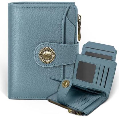Icycay Blue Small Wallet Women RFID Blocking Bifold Credit Card Holder - color: 0 Blue
