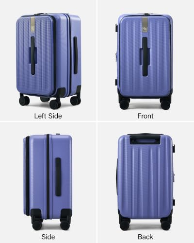 Hanke 20 Inch Top Opening Expandable PC Carry On Luggage with TSA Lock,50L - color: Deep Space Purple, size: 20 Inch