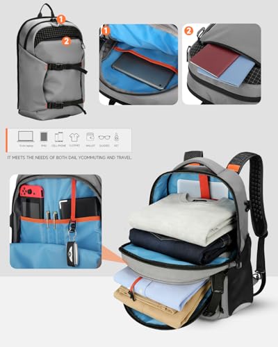 Laptop Backpack 40L With 15L Daypack For Work - color: Grey