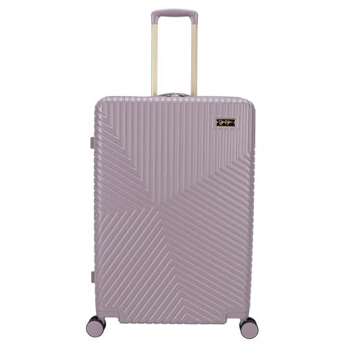 Jessica Simpson Abilene 2-Piece Set (20" & 28") Expandable 8-Wheel Spinner Large Checked Luggage Suitcase, Elderberry - color: Elderberry, size: 2-Piece Set