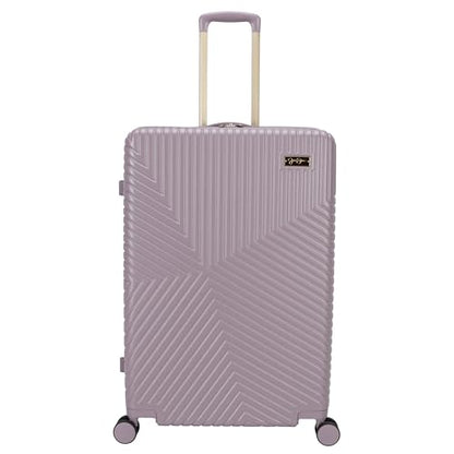 Jessica Simpson Abilene 2-Piece Set (20" & 28") Expandable 8-Wheel Spinner Large Checked Luggage Suitcase, Elderberry - color: Elderberry, size: 2-Piece Set