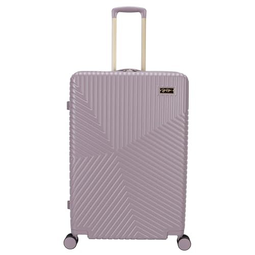 Jessica Simpson Abilene 2-Piece Set (20" & 28") Expandable 8-Wheel Spinner Large Checked Luggage Suitcase, Elderberry - color: Elderberry, size: 2-Piece Set