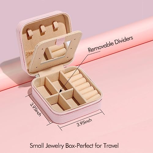 Parima Initial Jewelry Box for Women Girls, Pink Jewelry Travel Case | Chenille Letter Patches Jewelry Box | Multifunctional Personalized Travel Jewelry Case | Birthday Gifts - Letter D, Pink - color: “Pink, size: D