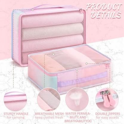 Silkfly 8 Pcs XL Packing Cube for Travel Luggage,Simple,Pastel - color: Pastel, size: Simple