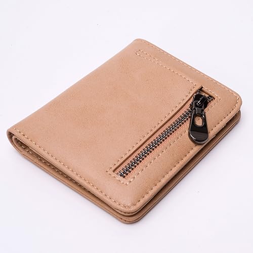 Alldaily Small RFID Wallet for Women Slim Compact Bifold Pocket Ladies Travel Mini Purse (Apricot) - color: Beige