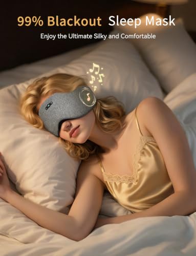 Sleep Headphones Bluetooth 6.0 Sleep Mask for Side Sleepers, 20H Playtime - color: Star Grey