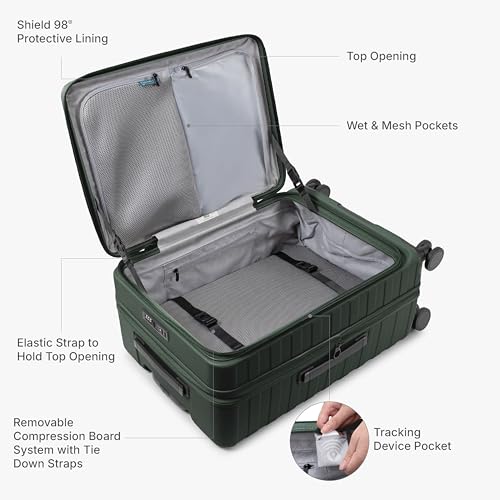 Traveler's Choice Novia Top Opening Expandable Polycarbonate Luggage with Spinner Wheels, Green, 30-Inch Large - color: Green, size: 30-Inch Large