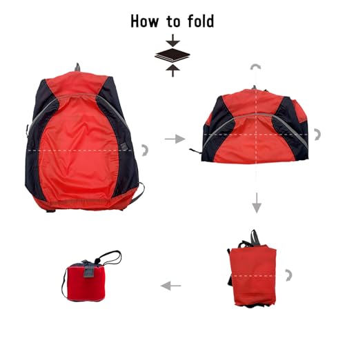 Lewis N. Clark Women's Packable Daypack, Hiking Camping Backpack, Ditty Bag, Red/Charcoal, One Size - color: Red/Charcoal
