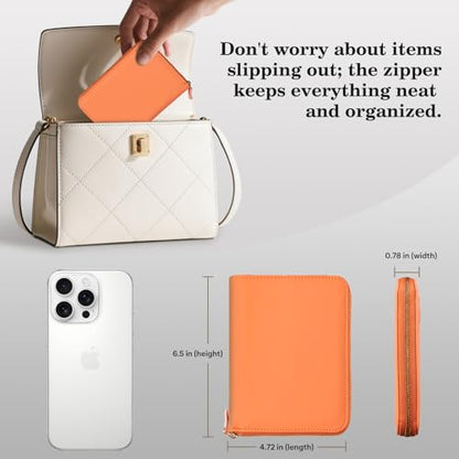 CoBak Passport Holder Cover with Safe Zipper Closure - color: Rose Gold