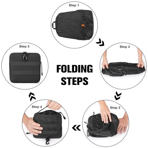 G4Free 30L Packable Lightweight Backpack for Hiking Travel, Foldable Daypack Water Resistant for Men Women(Black)