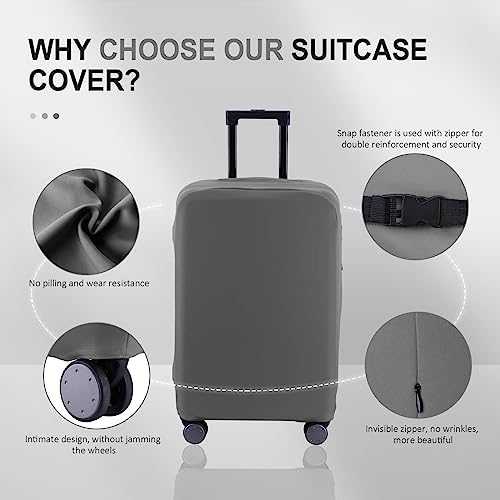Travel Luggage Cover - Scratch-Resistant Fit 19-31 Inch Suitcase Protector (Slate Gray, M(24-25 inch)) - color: Slate Gray, size: 24-25 inch