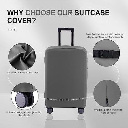 Travel Luggage Cover - Scratch-Resistant Fit 19-31 Inch Suitcase Protector (Slate Gray, M(24-25 inch)) - color: Slate Gray, size: 24-25 inch