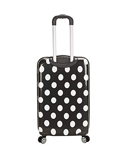 Rockland Laguna Beach Hardside Spinner Wheel Luggage, Black Dot, Carry-On 20" - color: Black Dot, size: Carry-on 20"
