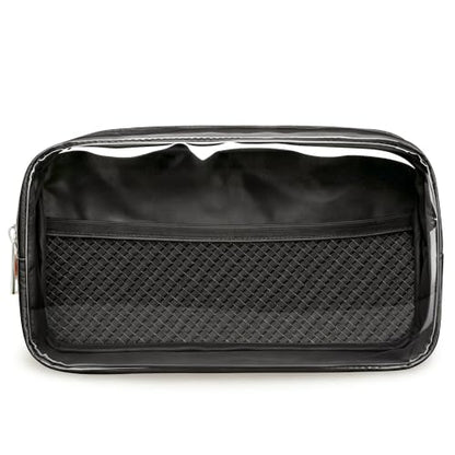 WLLWOO Clear Makeup Bag Small Cosmetic Pouch Travel Toiletry Organizer - color: 1pcs-Medium-Black