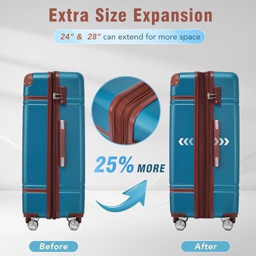 Carry on Luggage with Wheels 4 Piece Hardshell Suitcase Set Spinner,A4 - color: A4