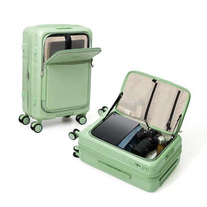 ROAMING 24-Inch Checked Luggage Expandable Hard Shell Top Opening Luggage - color: Jade cyan, size: 24-Inch Checked Luggage