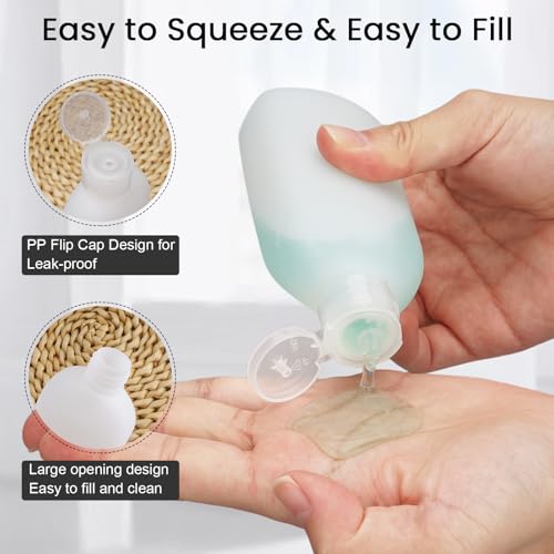 Travel Bottles for Toiletries 3.4oz 10 PCS Travel Size Toiletries Set