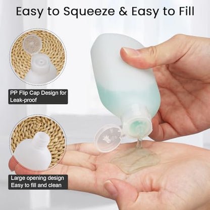 Travel Bottles for Toiletries 3.4oz 10 PCS Travel Size Toiletries Set