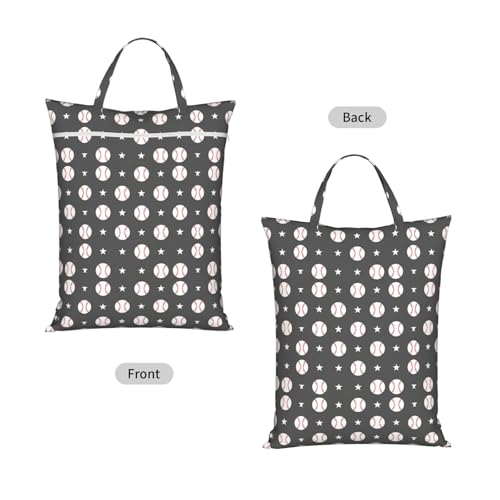 Grey Baseball Travel Laundry Bag Washable Dirty Clothes Bag for Gym - color: Grey Baseball