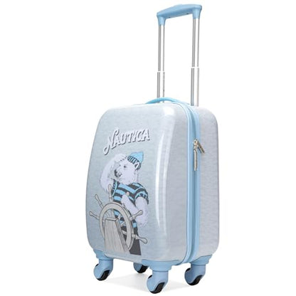 NAUTICA Kids Luggage - 18" Airline Approved Rolling Hardside Upright Carry-on Suitcase with Wheels (Polar Voyage) - color: Polar Voyage