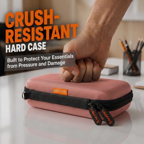 Small Hard EVA Carrying Case, Universal Electronic Zipper Case Pouch Bag - color: Cinnamon Rose