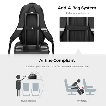 Swissdigital Design Travel Backpack for Men with USB Charging Port SD803-16 - color: Haze Blue/Black