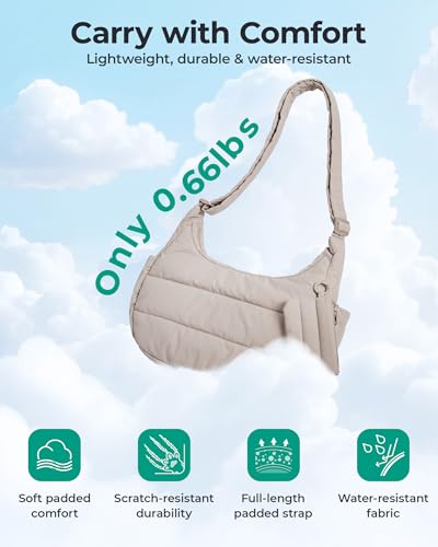 BAGSMART Crossbody Purses for Women with Adjustable Strap Small Puffer bag - color: Dark Brown, size: Medium