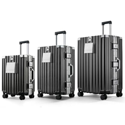 3-Piece Zipperless Luggage Set, 20/24/28 Inch Suitcases - color: Gray, size: TSA 20-inch & 24-inch & 28-inch