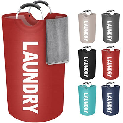 90L Large Laundry Basket, Dirty Clothes Waterproof Laundry Hamper, Red - color: Red, size: 90L