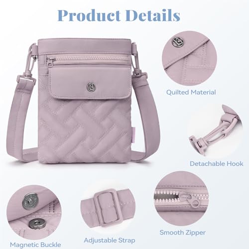 Crossbody Bags for Women, Puffer Shoulder Cell Phone Purse - color: A03-purple