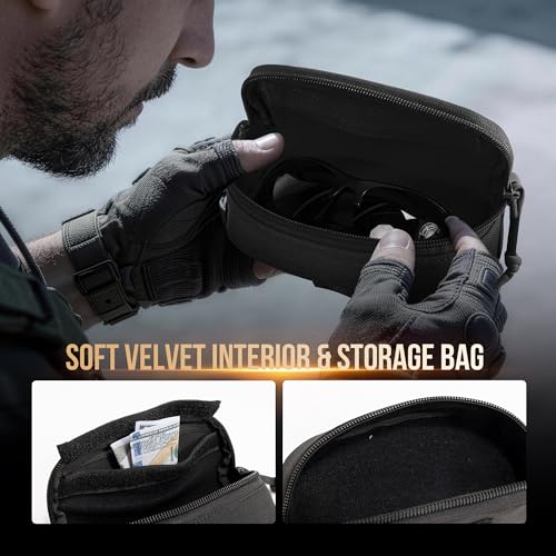 ONETIGRIS Hard Shell Sunglasses Case MOLLE Tactical Eyeglasses Pouch - color: Black